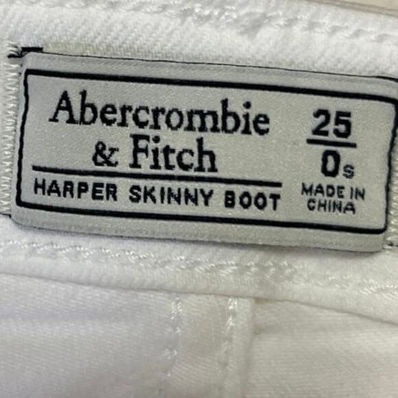 Abercrombie & Fitch Harper White Skinny Bootcut Flared Denim Jeans Pants Size 0 - Picture 5 of 6
